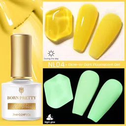 BORN PRETTY Fluorescent Luminous Glow-In-Dark Soak Off Gel Nail Polish 7ml- Shade NL04-16