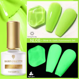 BORN PRETTY Fluorescent Luminous Glow-In-Dark Soak Off Gel Nail Polish 7ml- Shade NL06-38