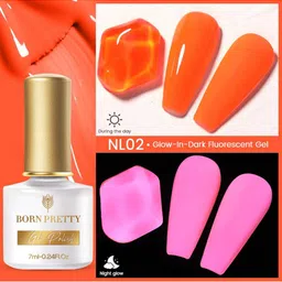 BORN PRETTY Fluorescent Luminous Glow-In-Dark Soak Off Gel Nail Polish 7ml- Shade NL02-44