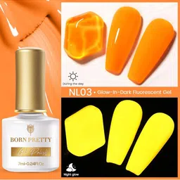 BORN PRETTY Fluorescent Luminous Glow-In-Dark Soak Off Gel Nail Polish 7ml- Shade NL03-15