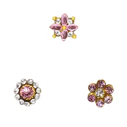 Comet Busters 3 Pcs Nose Studs Stick On's Self Adhesive Fake Nose Studs Bindi's-1