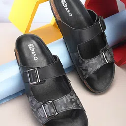 El Paso Men Printed Comfort Sandals With Buckle Detail-image-79