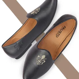 FAUSTO Boys Embroidered Pointed Toe Lightweight Mojaris-13