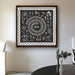 Artsense Blue & White Canvas Abstract Painting Wall Art-image-52