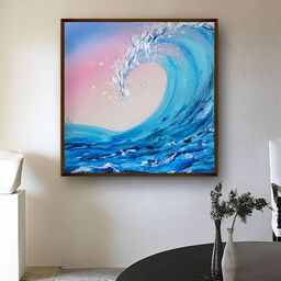Artsense Blue & White Canvas Abstract Painting Wall Art-image-19