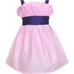 A T U N Pink & Navy Blue Dress-image-80