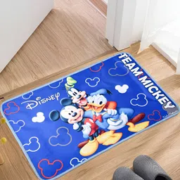 Kuber Industries Blue & White 3 Pieces Self Design Disney Doormats-19