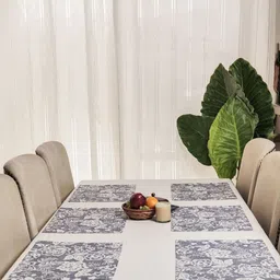Amora Grey & White 6 Pieces Printed Pure Cotton Table Placemats-8