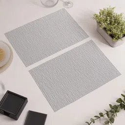Pure Home and Living Silver Toned  2 Pieces Checked Table Placemats-31