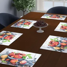 Dakshya Industries Grey 6 Pieces Rectangular Table Placemats-97