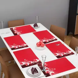 Dakshya Industries Red 6 Pieces Rectangular Table Placemats-25