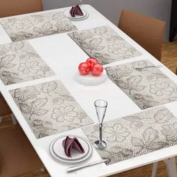 Dakshya Industries Beige 6 Pieces Rectangular Table Placemats-50