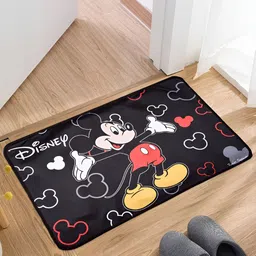 Kuber Industries Black & Red Set Of 2 Printed Doormats-11