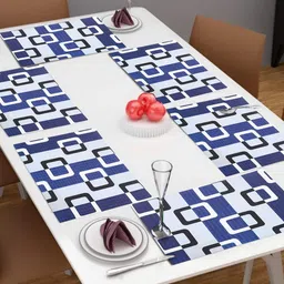 Dakshya Industries Blue 6 Pieces Rectangular Table Placemats-4