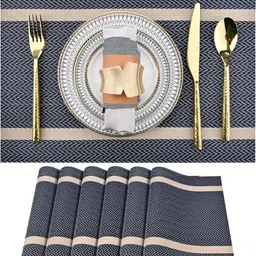 Wosta Blue 6 Pieces Waterproof Anti Slip Table Placemats-image-7