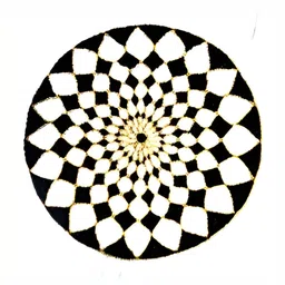 YWULY Black & White Embellished Glass-Beaded Round Dining Table Placemat-image-67