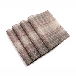 Wosta Brown 4 Pieces Striped Printed Table Placemats-16