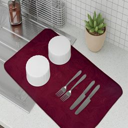 Kuber Industries 3Pc Beige Microfiber Kitchen Self Dish Dry Mat-23