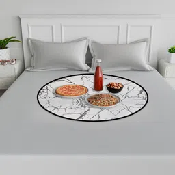 Kuber Industries Grey Marble Design Round Food Mat-picture-30