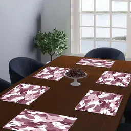 Dakshya Industries Purple & Copper 6 Pieces Abstract Printed Rectangle Table Placemats-12
