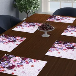 Dakshya Industries Purple 6 Pieces Rectangular Table Placemats-33