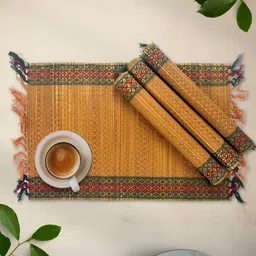 Peepul Tree Set Of 4 Black Grass Table Placemats-image-33