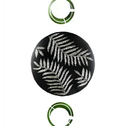 YWULY Black & Grey Floral Embellished Round Table Placemat-1