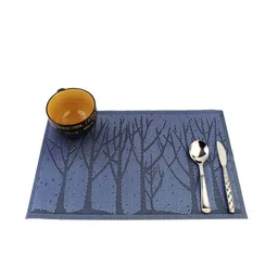 SKYLOFTS Grey & Black 4 Pieces Woven Designed Textured Table Placemats-21
