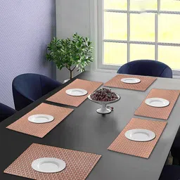 Dakshya Industries Pink 6 Pieces Floral Rectangular Table Placemats-4