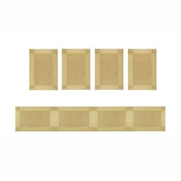 Wosta Gold Toned 5 Pieces Striped Printed Table Placemats With Runner-48