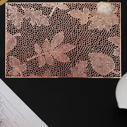 Dakshya Industries Copper 2 Pieces Rectangular Table Placemats-41
