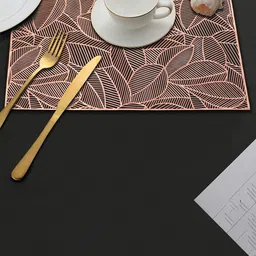 Dakshya Industries Copper 2 Pieces Rectangular Table Placemats-28