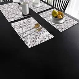 Dakshya Industries Sliver 4-Pieces Rectangular Table Placemats-33