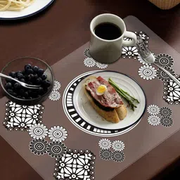 Dakshya Industries Blossom Grey & White 3 Pieces Printed Waterproof Table Placemats-13