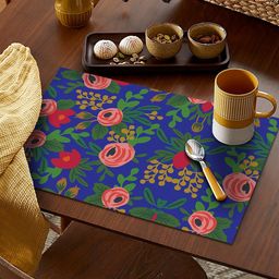 AEROHAVEN Set Of 4 Blue Floral Printed Table Placemats-53