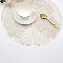 Dakshya Industries Gold Toned 4 Pieces Geometric-Printed Table Placemats-58