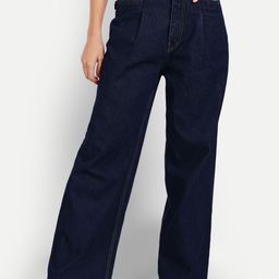 AngelFab Women Jean Wide Leg High-Rise Light Fade Cotton Jeans-image-67
