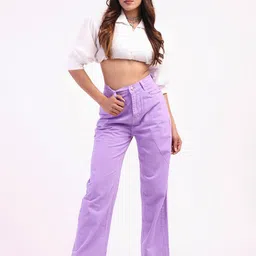 HIGH BUY Women Loose Wide Leg High-Rise Jeans-image-94