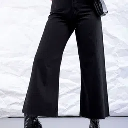 Freehand by The Indian Garage Co Women Bootcut High-Rise Clean Look Pure Cotton Jeans-image-71