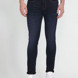 Flying Machine Men Skinny Fit Mid-Rise Dark Shade Light Fade Clean Look Stretchable Jeans-image-29
