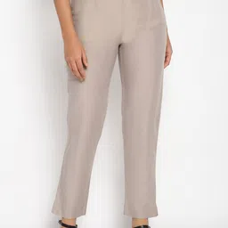 W Women Grey Slim Fit Trousers-image-70