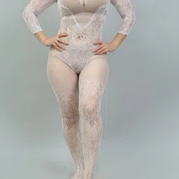 COLOR STYLE Self-Design Semi-Sheer Full Body Stockings-image-91