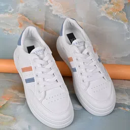 Jove Women Striped Lightweight Comfort Insole Sneakers-53