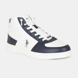 U.S. Polo Assn. Men Navy Blue Colourblocked Mid Top Sneakers-picture-39