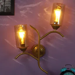 MFD HOME FURNISHING Gold-Colored Solid Cylindrical Shaped Wall Lamp-image-19