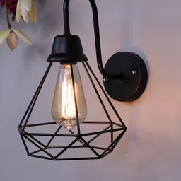 Homesake Black Solid Diamond Cage-Shaped Wall Lamps-image-29