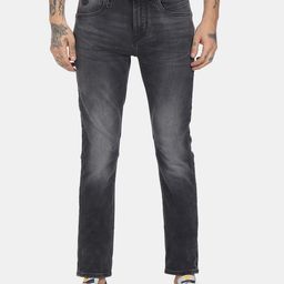 Flying Machine Men Black Comfort Slim Fit Low Distress Heavy Fade Jeans-picture-19
