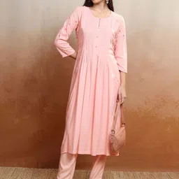 Vishudh Women Embroidered Regular Kurta with Trousers-image-56