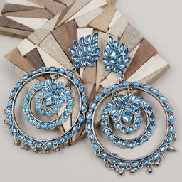 Krelin Blue Circular Drop Earrings-12