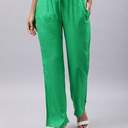 Souchii Women Green Liva Palazzos-image-98